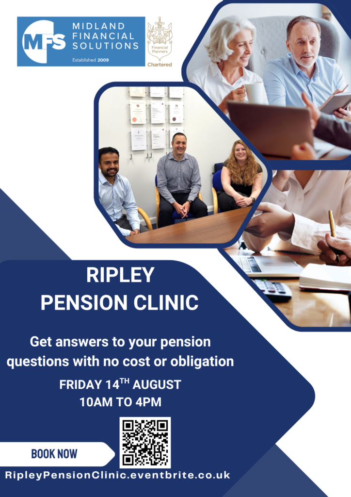 Financial adviser speaking with client at Ripley Pension Clinic